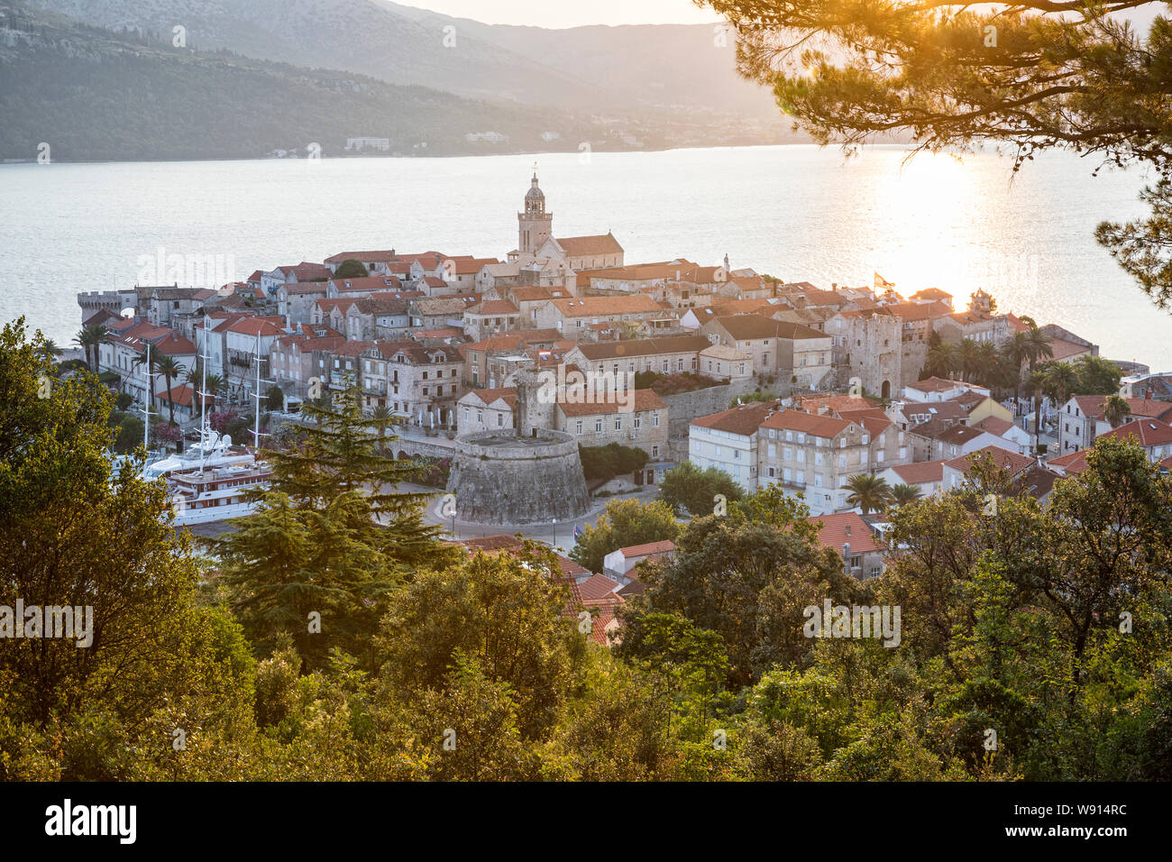 Korcula old town in the morning Stock Photo