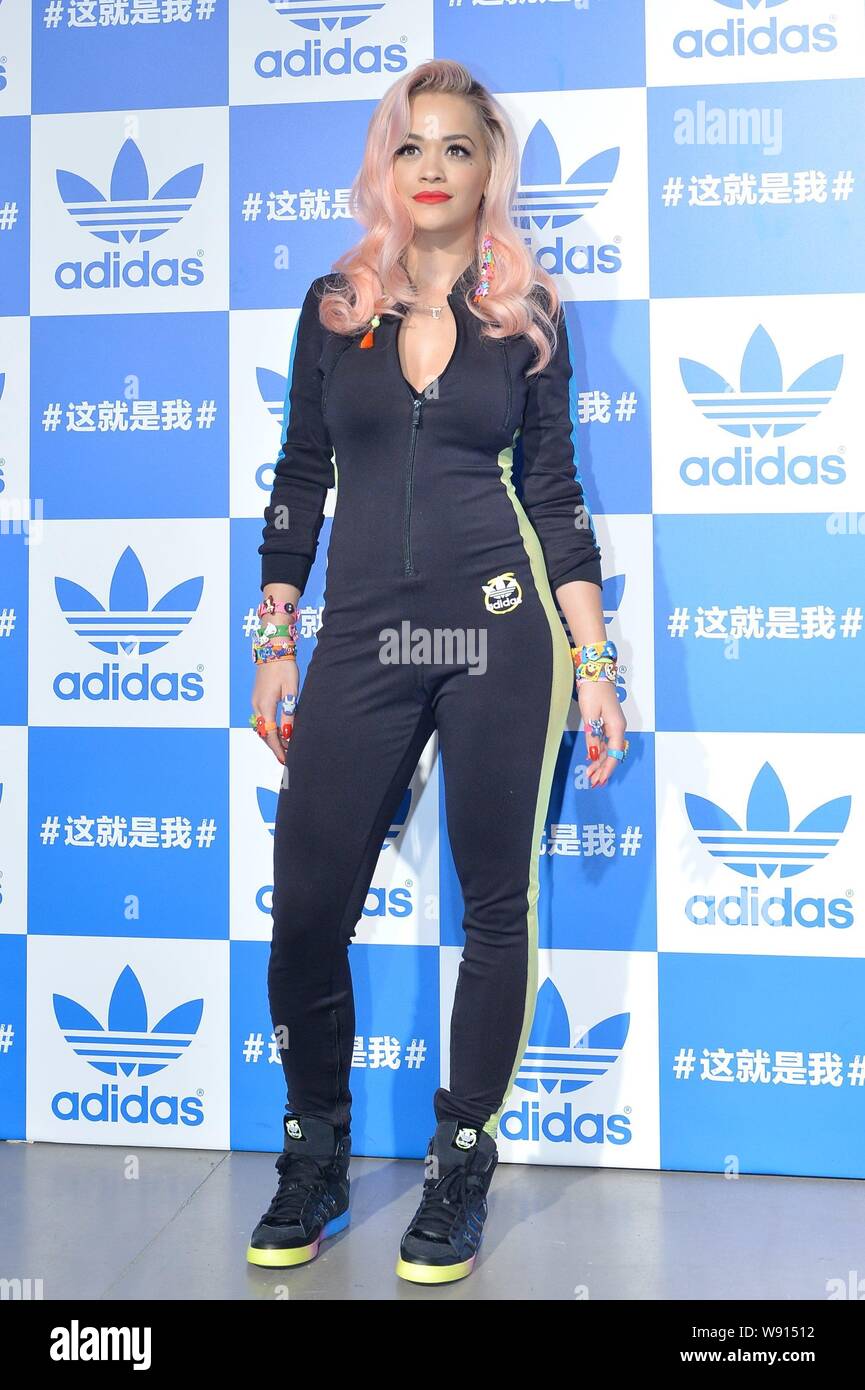 British singer Rita Ora poses at an Adidas party in Shanghai, China, 25 ...