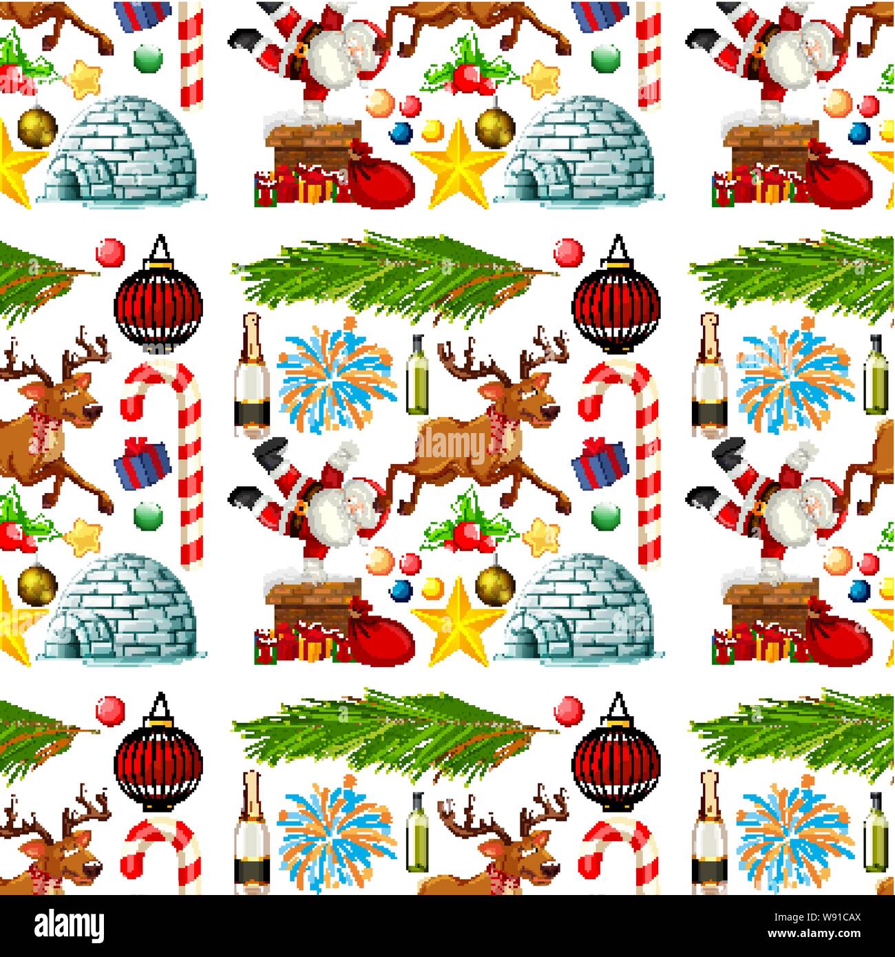 Seamless background design with christmas theme illustration Stock ...