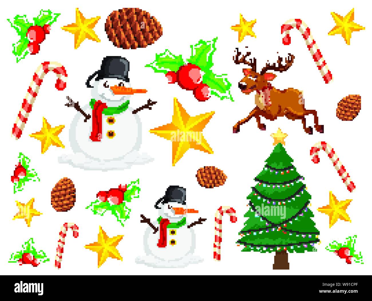 Background design with snowman and christmas tree illustration Stock ...