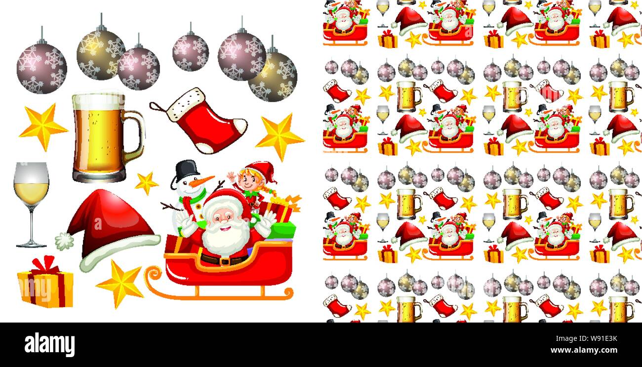 Seamless background design with christmas theme illustration Stock ...