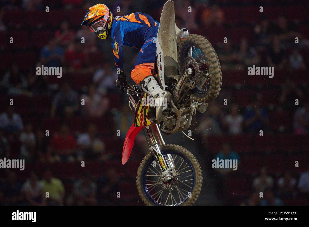 A Rider Performs And Competes During The Night Of The Jumps Freestyle