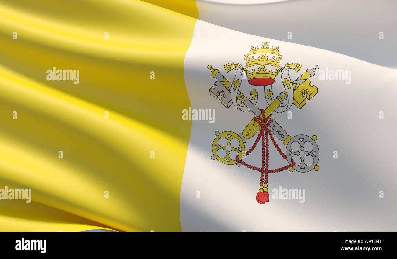 high-resolution-close-up-flag-of-vatican-city-3d-illustration-stock