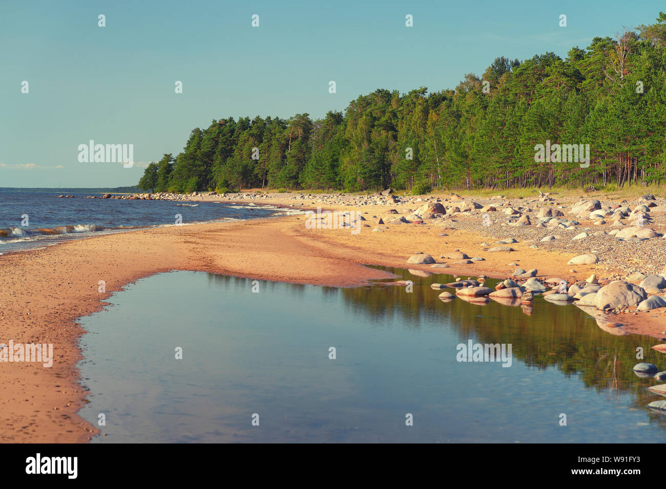 Sandy coast of the Baltic Sea in Vidzeme Stock Photo