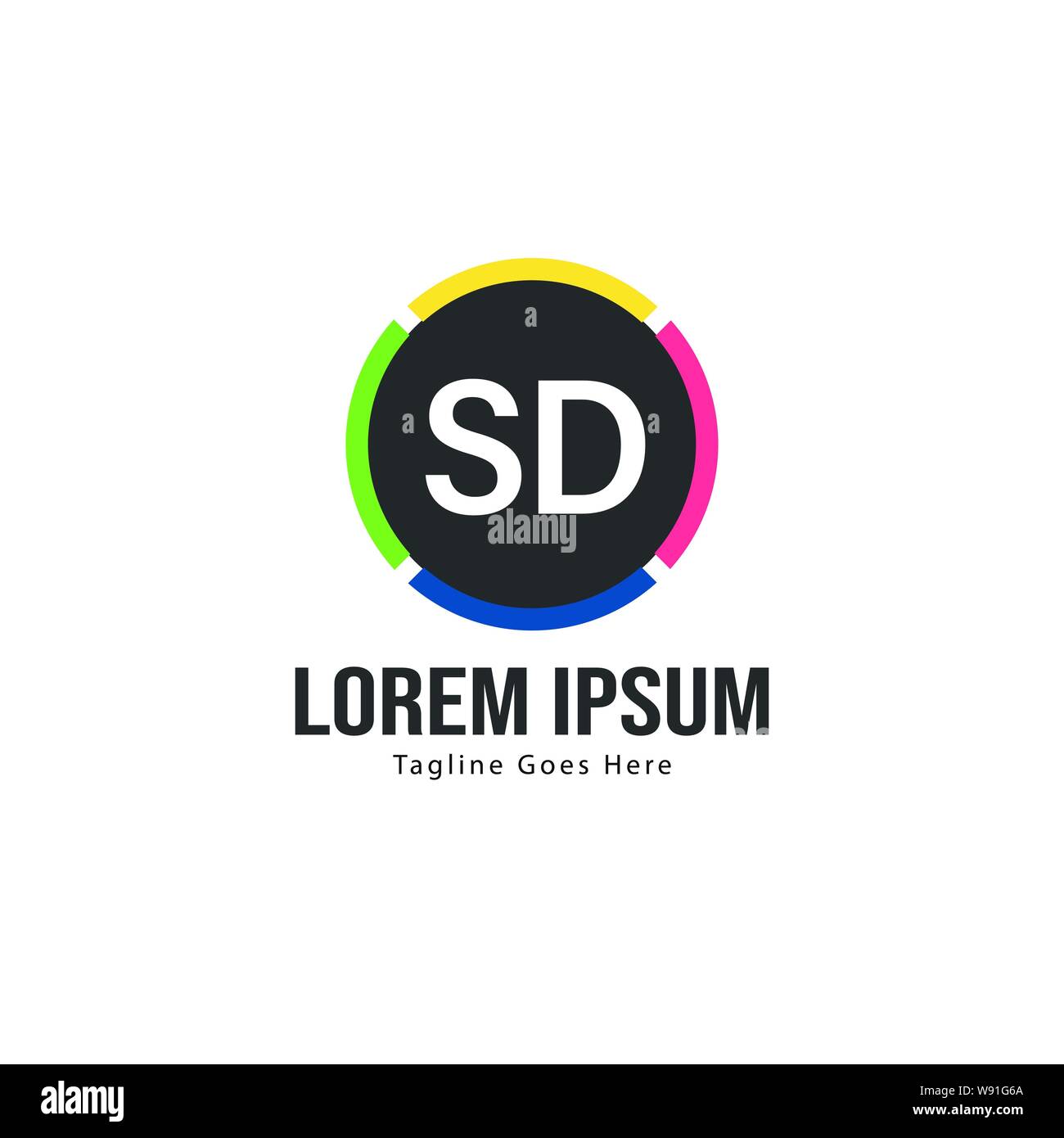 Initial SD logo template with modern frame. Minimalist SD letter logo ...