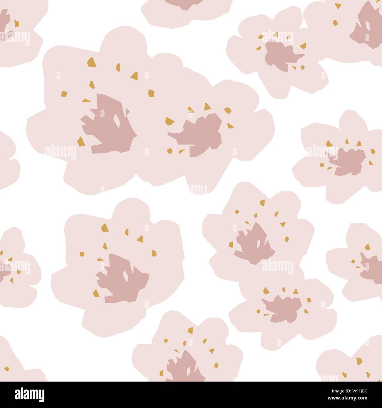 Vector seamless pattern of spring cherry blossoms Stock Vector