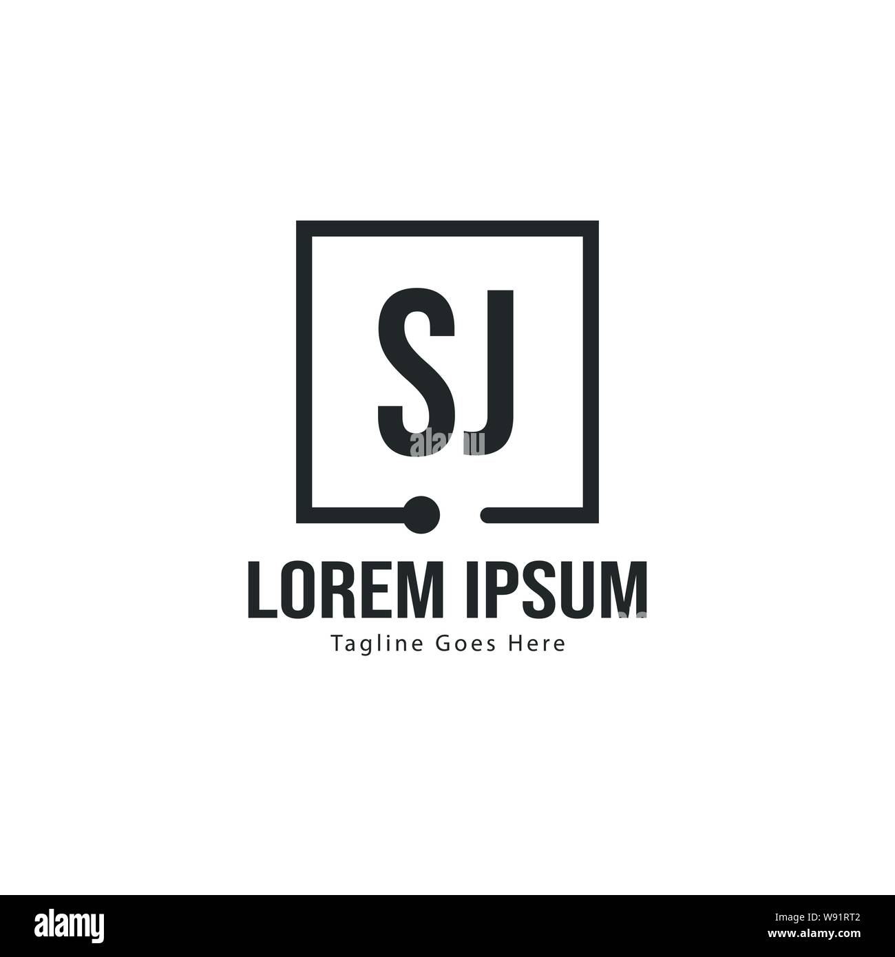Initial SJ logo template with modern frame. Minimalist SJ letter logo ...