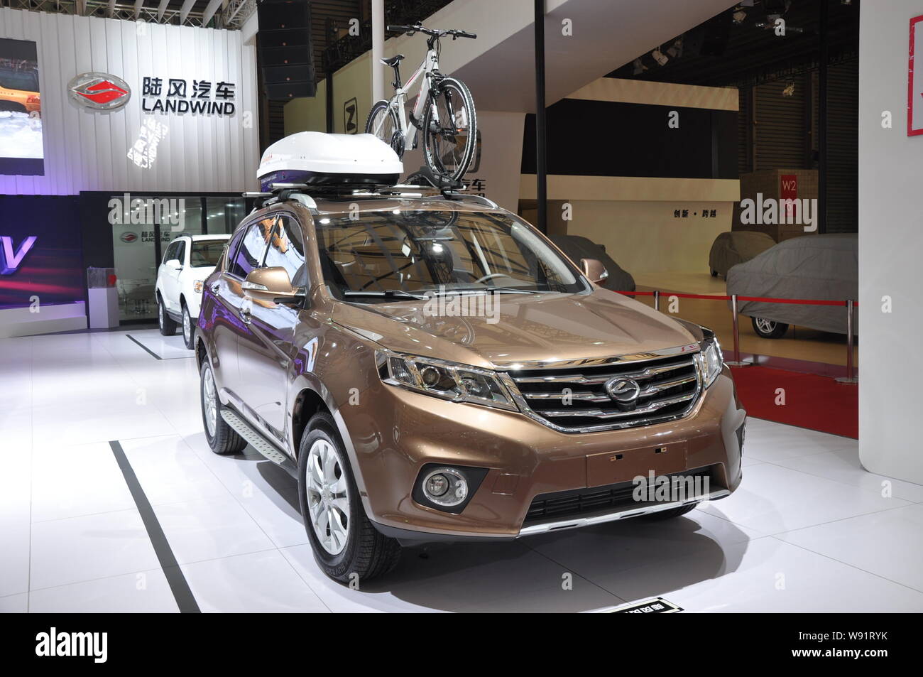 --FILE--A Landwind car of Jiangling Motors is displayed during the 15th Shanghai International Automobile Industry Exhibition, known as Auto Shanghai Stock Photo