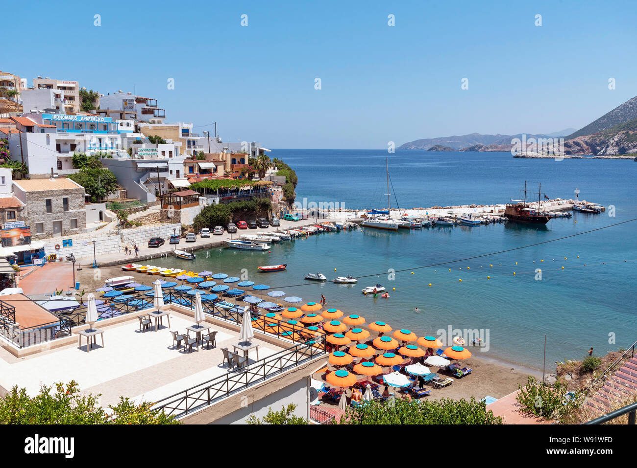 Bali, Crete, Greece. June 2019. An overview of the small Cretan seaside resort in Western Crete, Greece Stock Photo