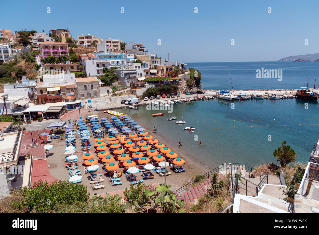 Bali, Crete, Greece. June 2019. An overview of the small Cretan seaside resort in Western Crete, Greece Stock Photo