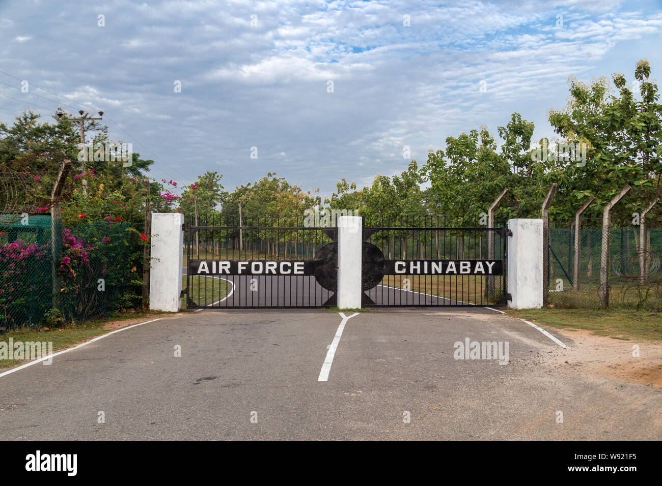 Gate to China Bay Airport in Trincomalee, Sri Lanka Stock Photo