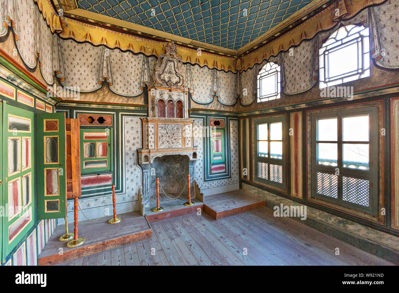 Decorated room in the restored ottoman house known as Cakiraga Mansion