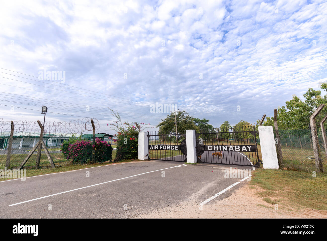 Gate to China Bay Airport in Trincomalee, Sri Lanka Stock Photo