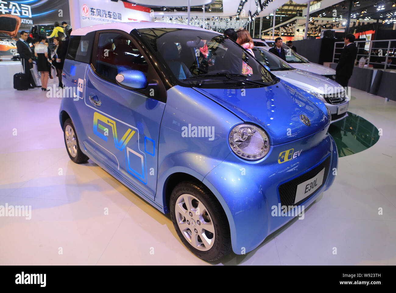 An E30L EV of DFM (Dongfeng Motor Corporation) is displayed during the ...