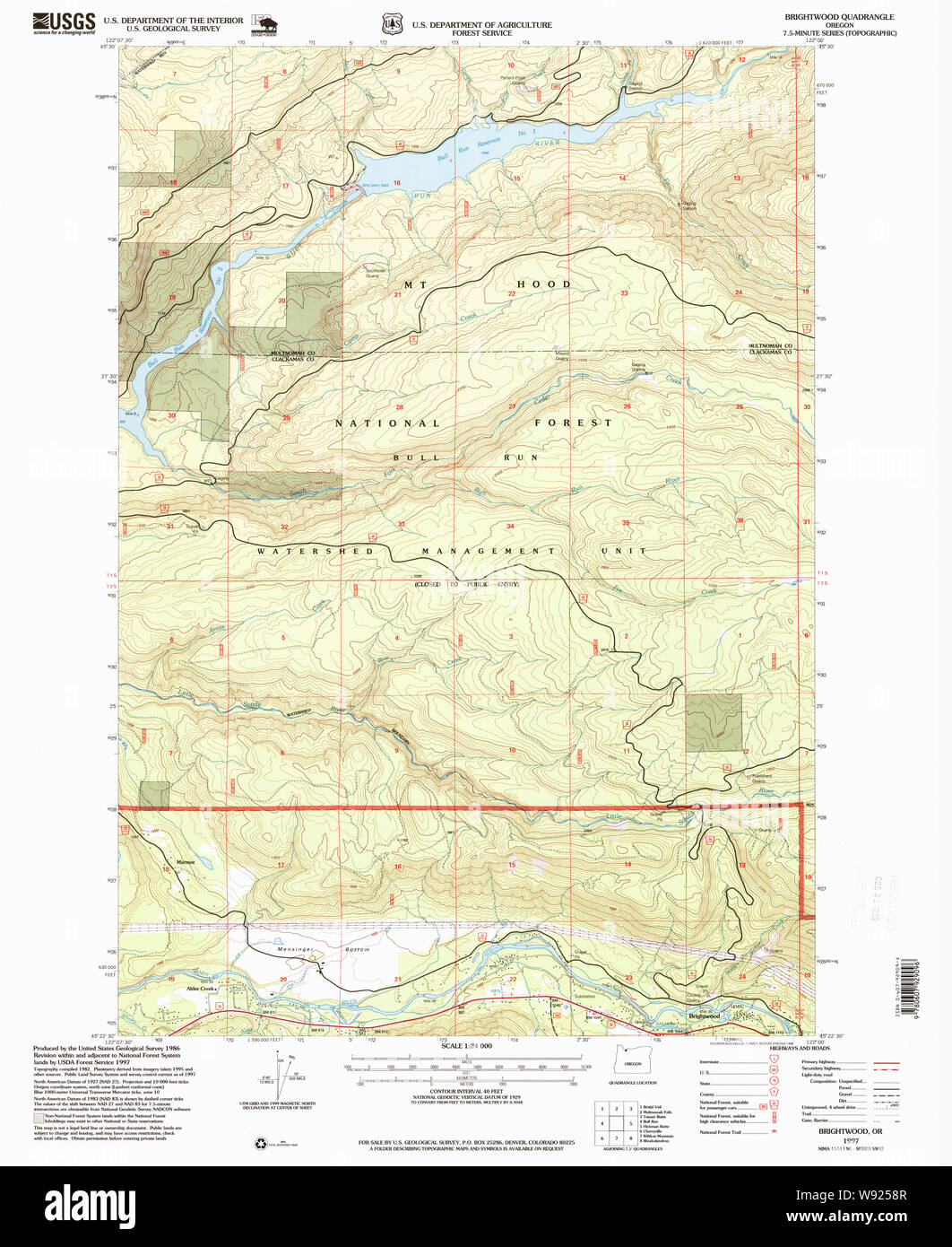 Brightwood oregon map hires stock photography and images Alamy