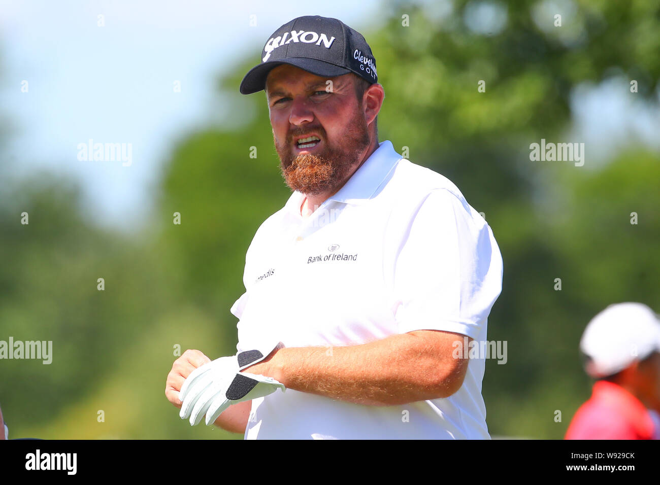 Jersey City, NJ, USA. 11th Aug, 2019. Shane Lowry of Ireland on the 2nd tee during the final round of the Northern Trust golf tournament on August 11, 2019 at Liberty National Golf Club in Jersey City, NJ. Credit: Action Plus Sports/Alamy Live News Stock Photo