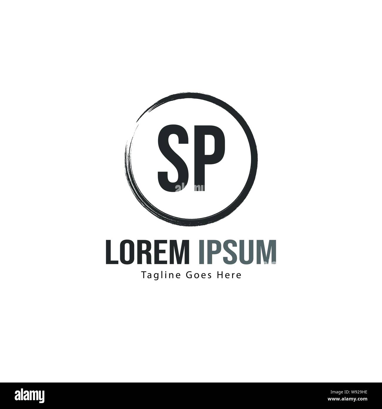 Initial SP logo template with modern frame. Minimalist SP letter logo ...