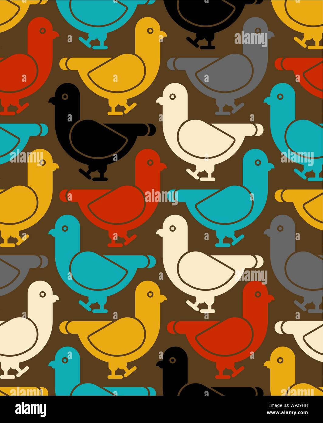 Dove pattern seamless. Pigeon background. vector illustration Stock ...