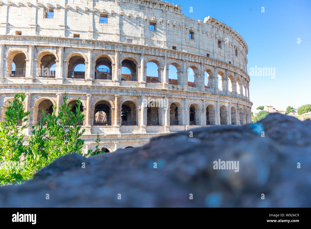 Famous ancient colosseum in Rome Stock Photo