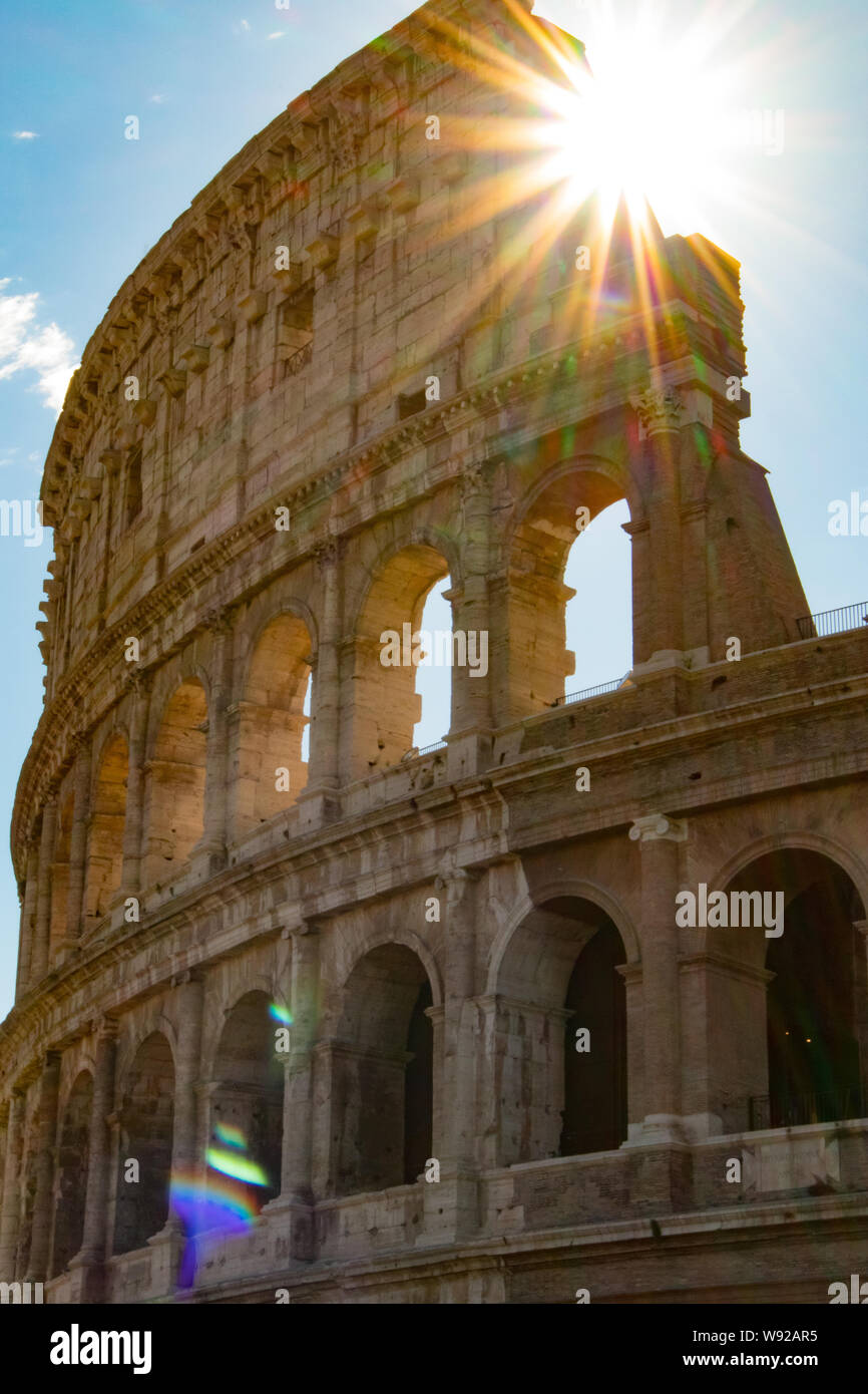 Famous ancient colosseum in Rome Stock Photo