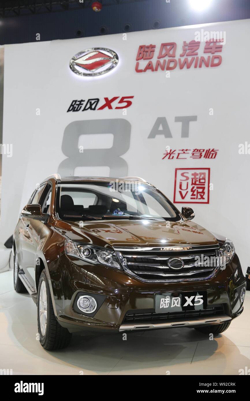 A Landwind X5 is displayed during the 11th China (Guangzhou) International Automobile Exhibition, known as Auto Guangzhou 2013, in Guangzhou city, sou Stock Photo