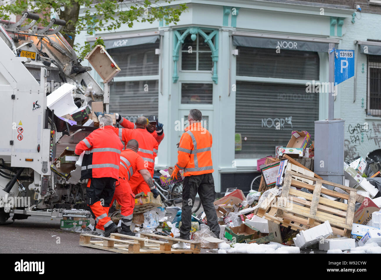 Rubbish collection, Amsterdam, Netherlands Stock Photo Alamy