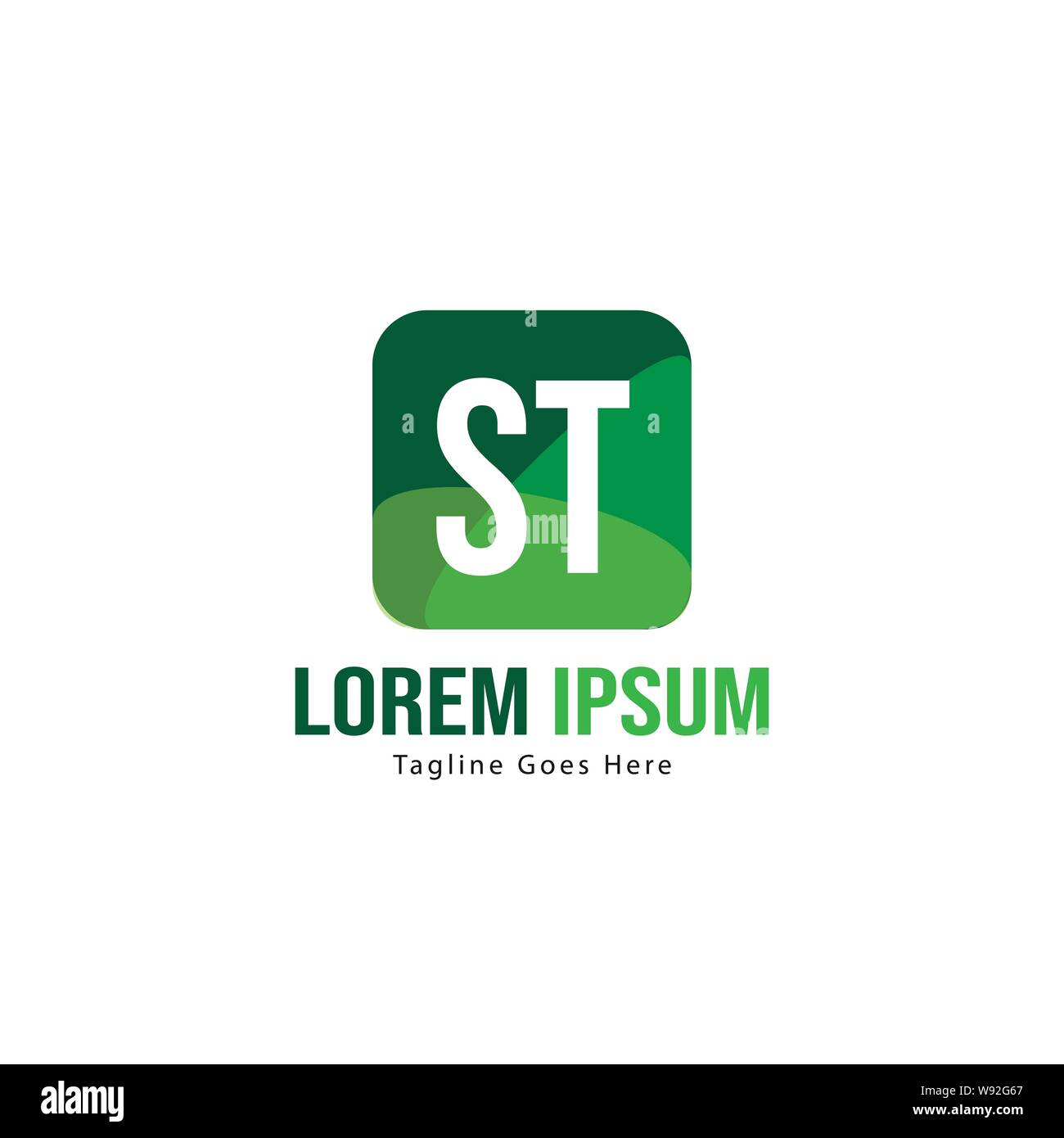 Initial ST logo template with modern frame. Minimalist ST letter logo ...
