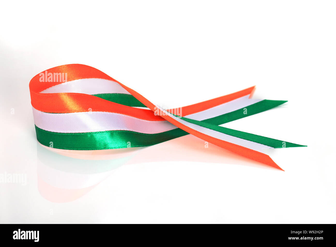 Indian Rebin Flag Ribbon representing Indian Flag Stock Photo - Alamy