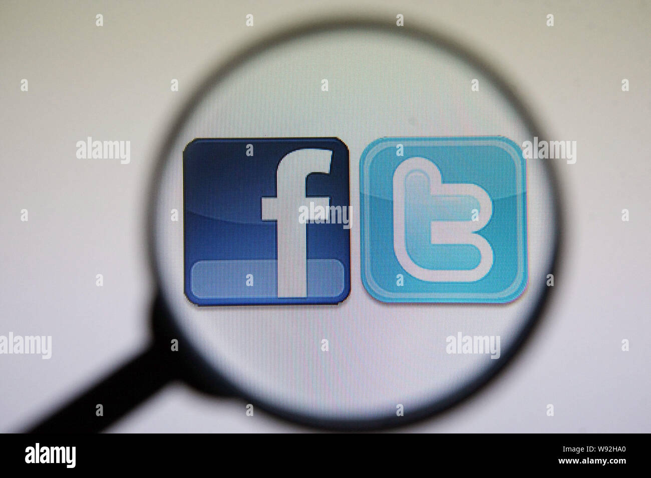 A Chinese netizen browses the logos of social networking sites ...