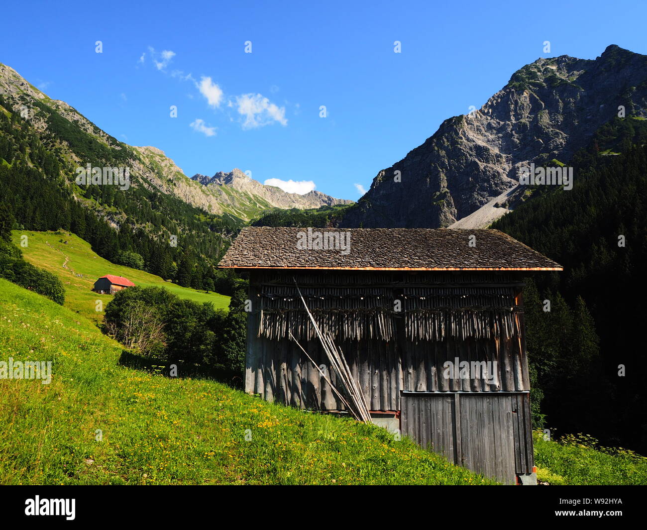 Old Hut in the Alps Stock Photo