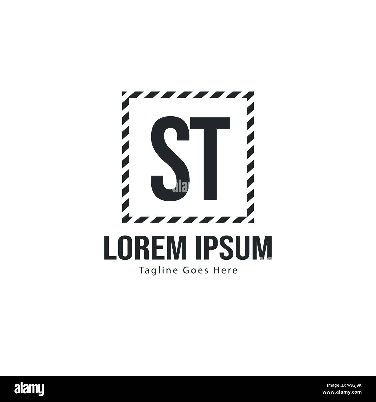 Initial ST Logo Template With Modern Frame Minimalist ST Letter Logo initial-st-logo-template-with-modern-frame-minimalist-st-letter-logo
