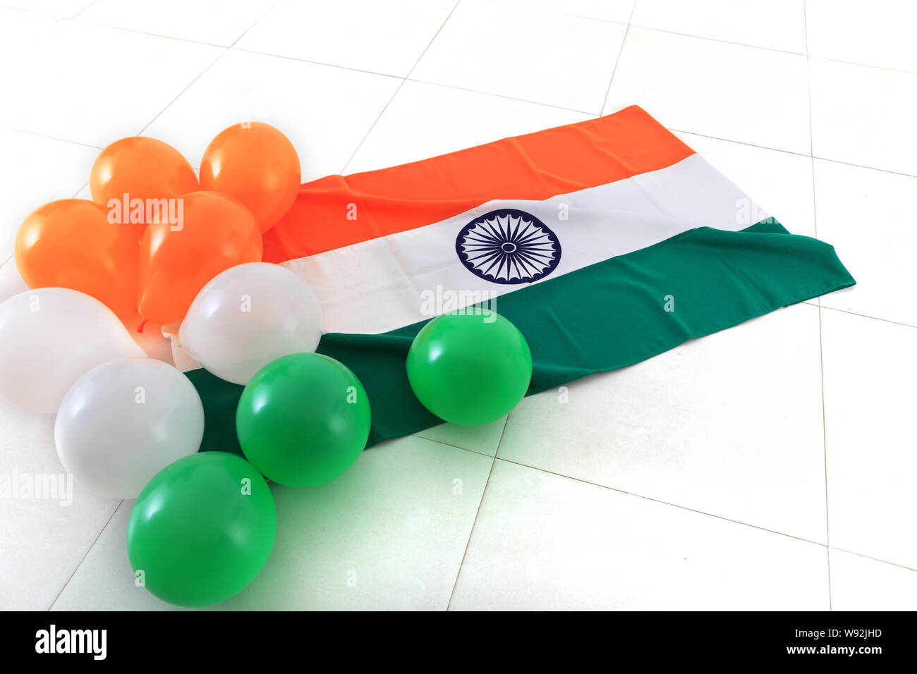 Indian flag with balloons Stock Photo