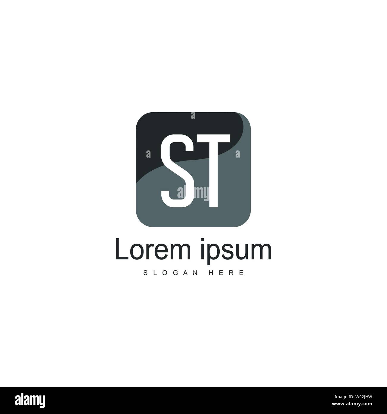 Initial st logo template with modern frame minimalist st letter logo