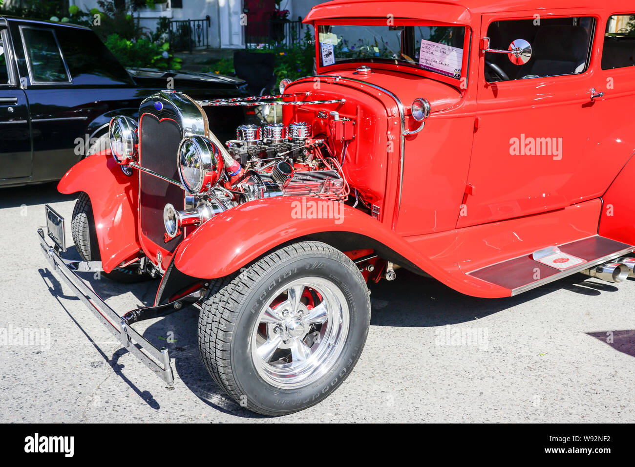 Vintage American Hot Rods on display at Alliston, Ontario, Canada Stock ...