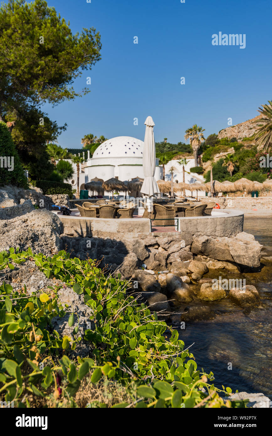 Kalithea Spring Therme and Beach, Rhodes Island, Greece Stock Photo - Alamy