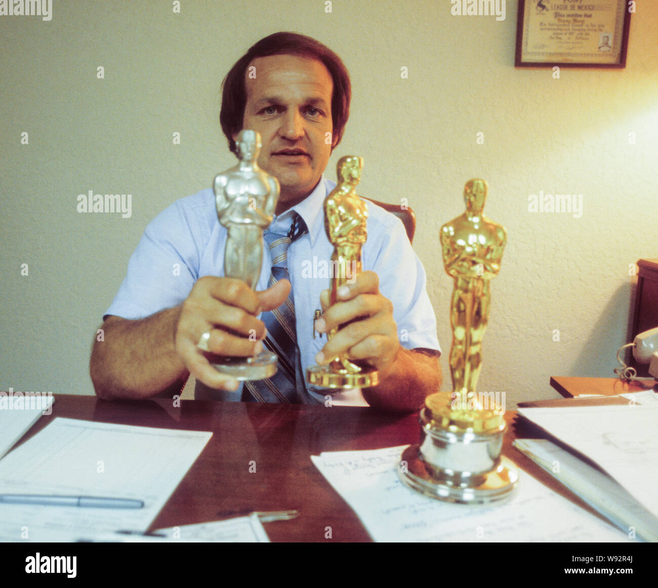 Thomas K Mount manufacturer of the Amerikan film Award The Oscar statuette Stock Photo