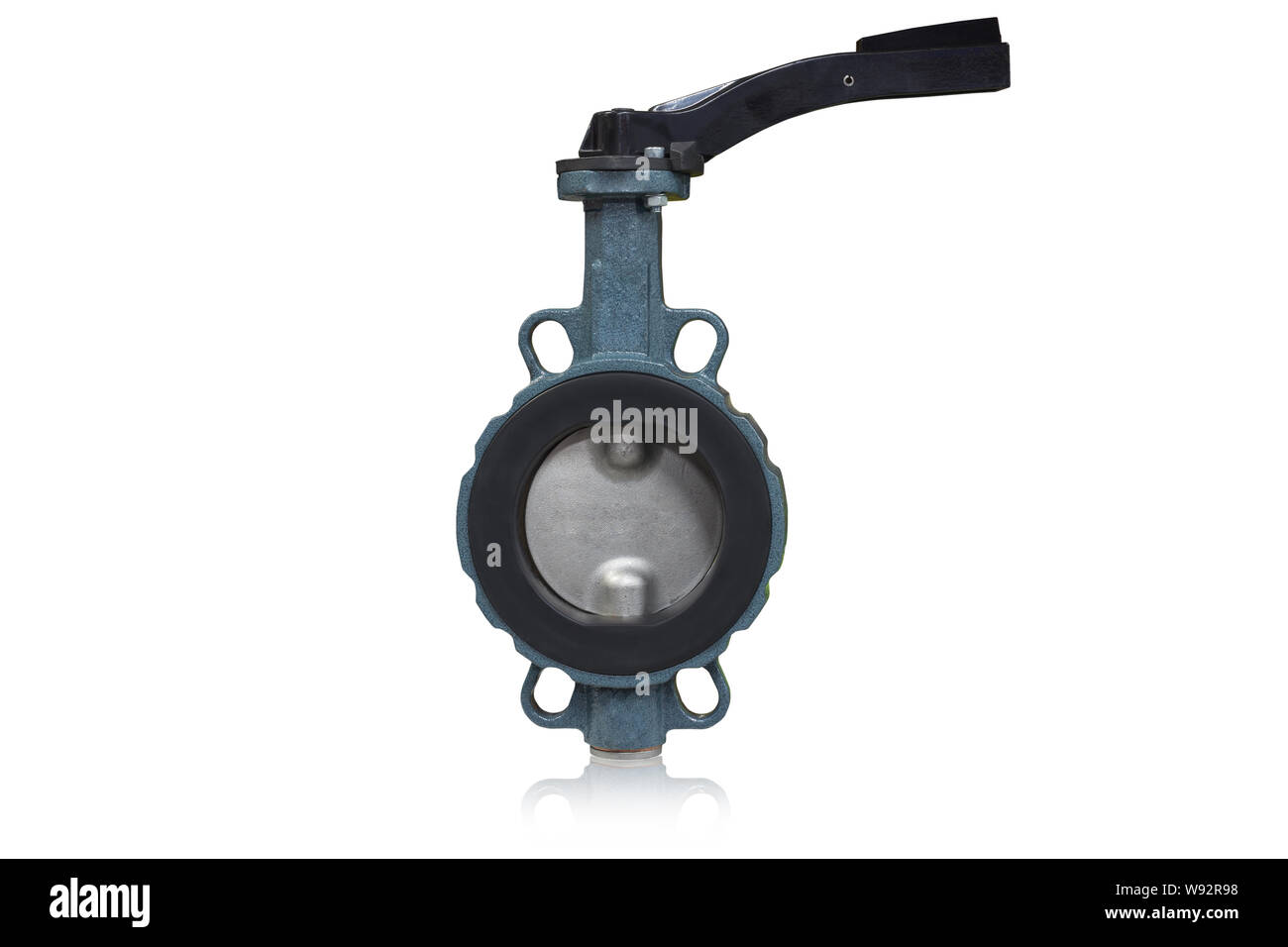 Butterfly valve type used in oil and gas industry isolated on white background. Stock Photo