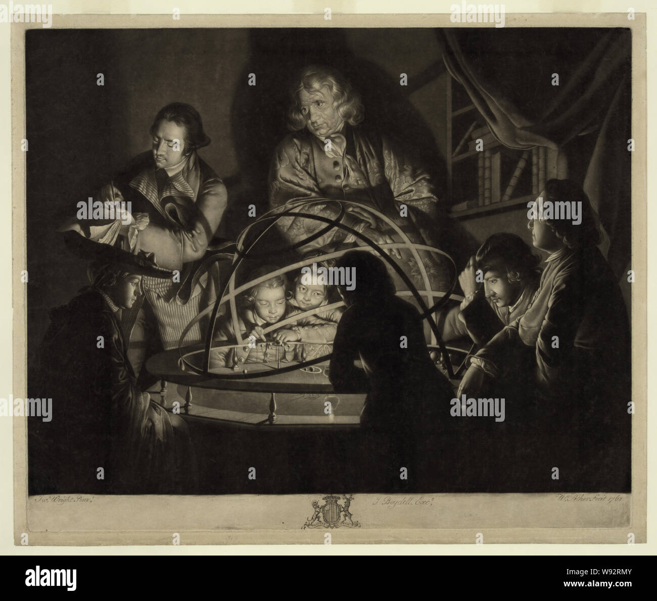 A  philosopher giving a lecture on the Orrery, after Joseph Wright of Derby Stock Photo