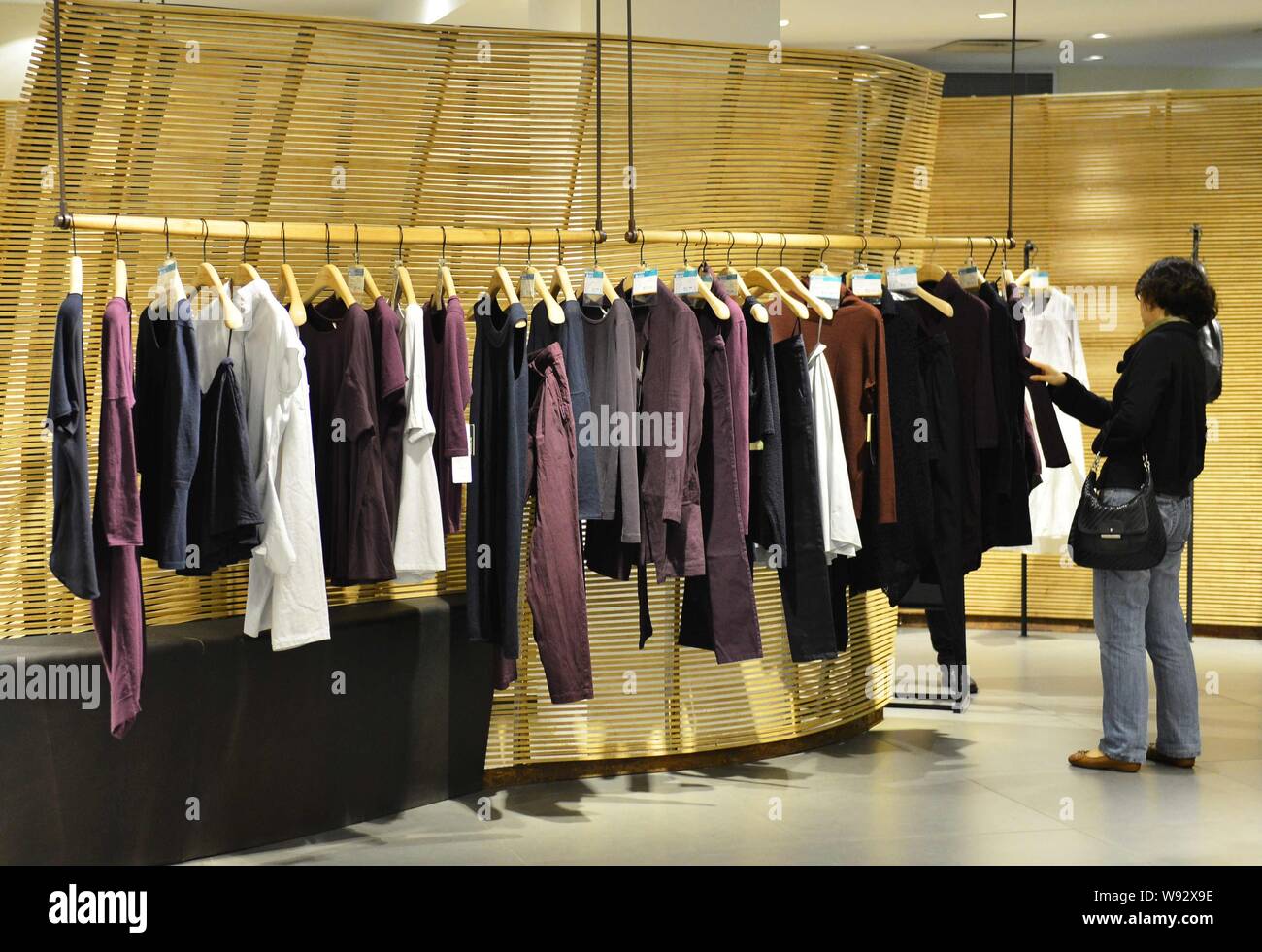 People visit an exclusive shop of Chinese fashion brand Exception de ...