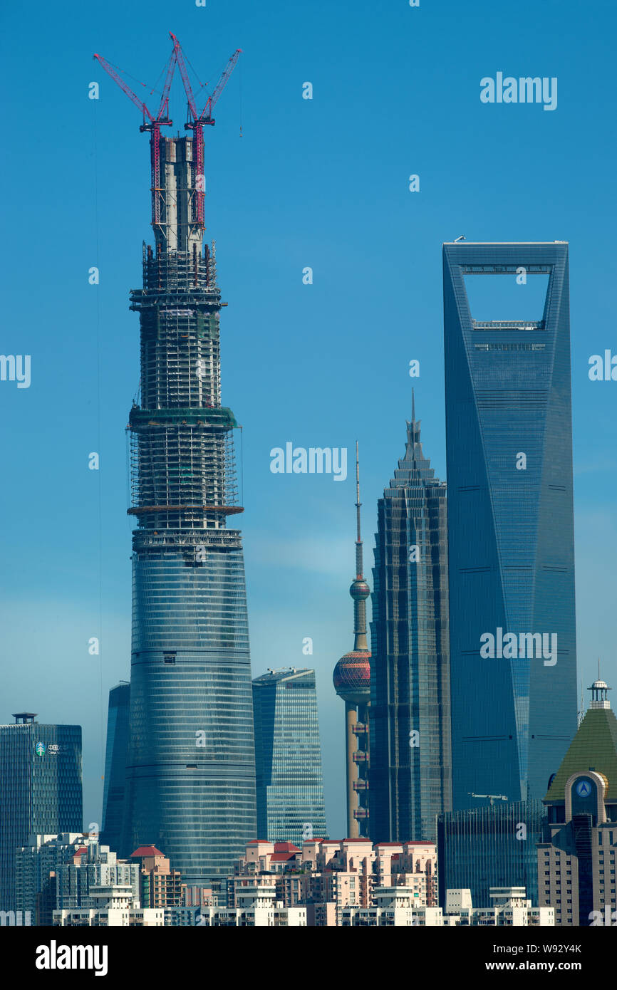 The Shanghai Tower, left, is under construction next to the Oriental Pearl TV Tower, the Jinmao Tower, and the Shanghai World Financial Center, right Stock Photo - Alamy The Shanghai Tower, left, is under construction next to the Oriental Pearl TV Tower, the Jinmao Tower, and the Shanghai World Financial Center, right Stock Photo - Alamy
