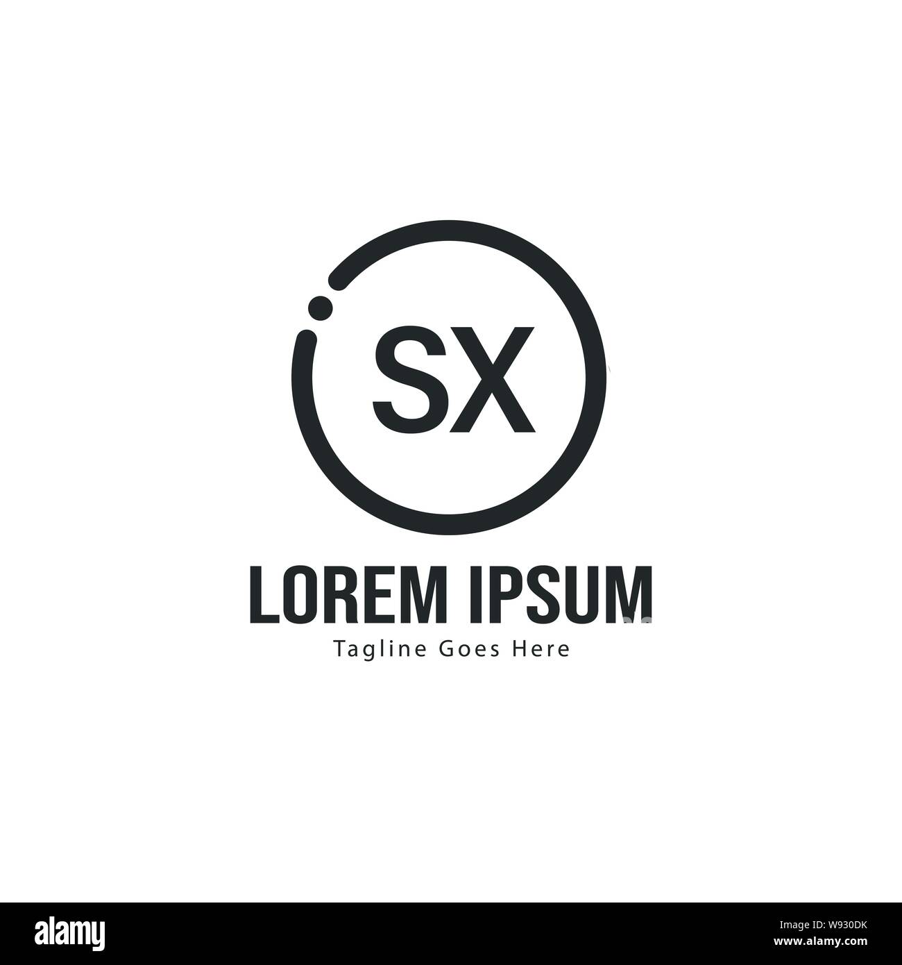 Initial SX logo template with modern frame. Minimalist SX letter logo ...