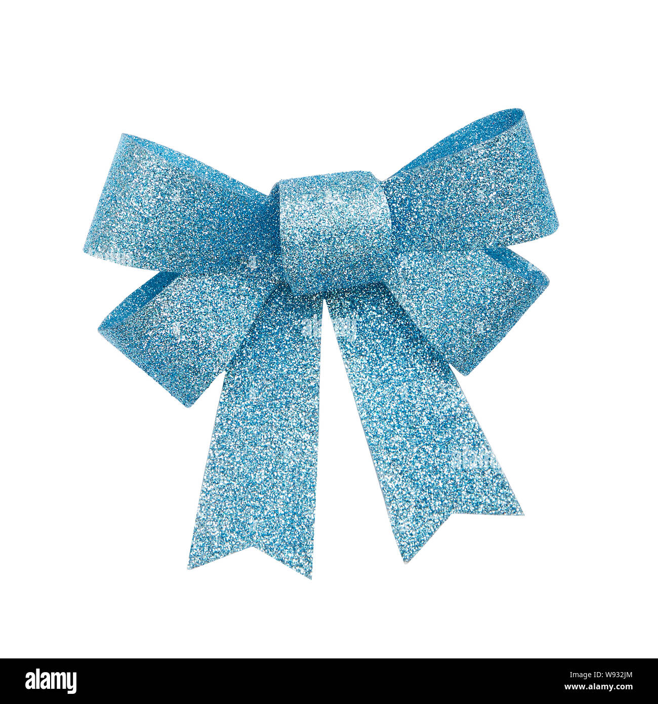 Baby blue glitter bow cut out, isolated on white background Stock Photo -  Alamy