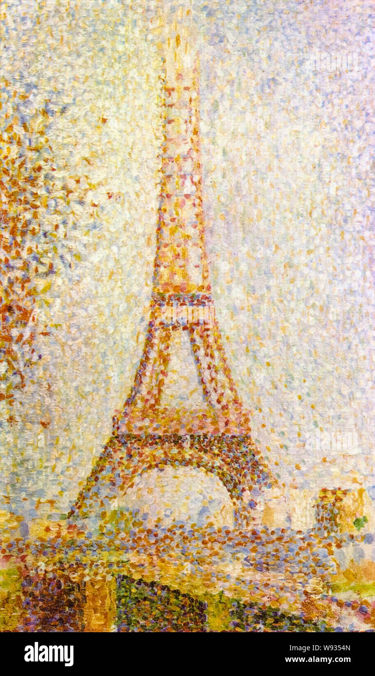 Georges Seurat, The Eiffel Tower, painting, 1899 Stock Photo
