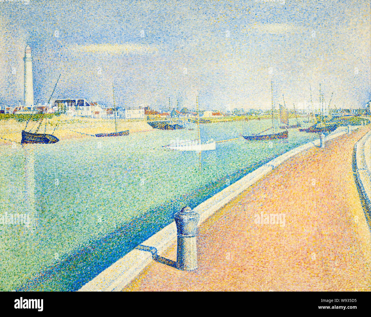 Georges Seurat, landscape painting, The Channel of Gravelines, Petit Fort Philippe, 1890 Stock Photo