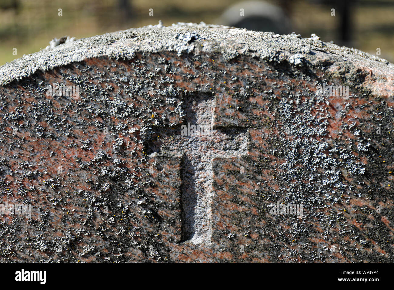 Detail of a gravestone Stock Photo