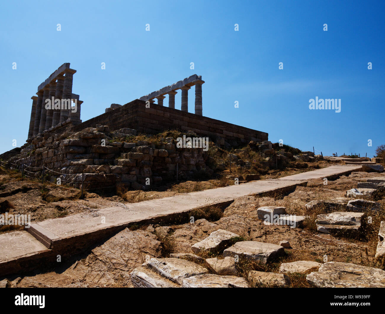 Temple of Poseidon, Cape Sounion, Athens Greece Stock Photo - Alamy