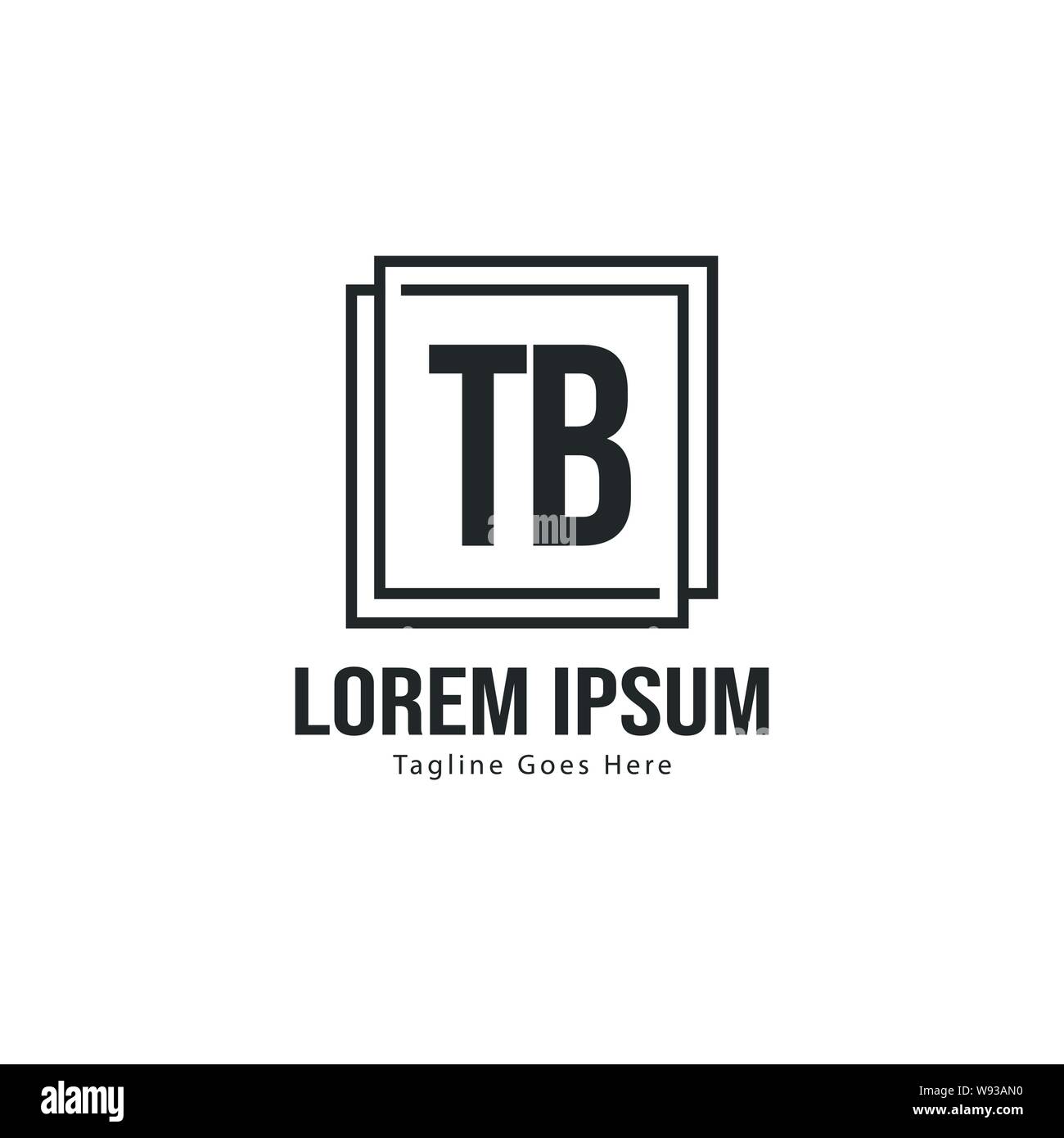 Initial TB logo template with modern frame. Minimalist TB letter logo ...