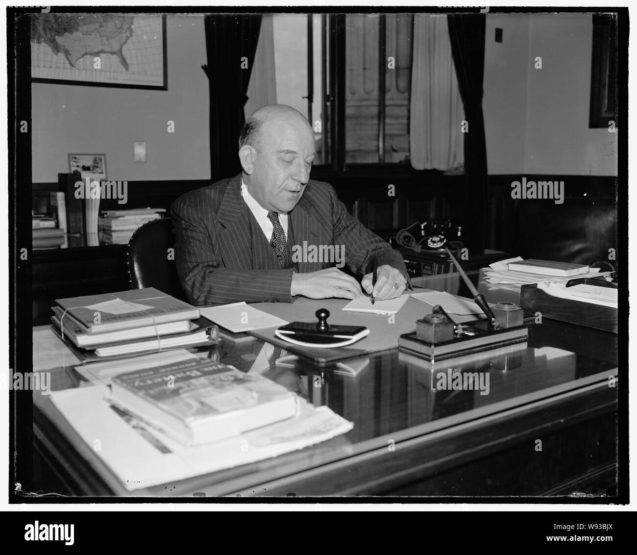 A.A.A. Administrator. Washington, D.C., Sept. 22. A new and informal picture of H.R. Tolley, Administrator of the Agriculture Adjustment Administration, 9/22/38 Stock Photo