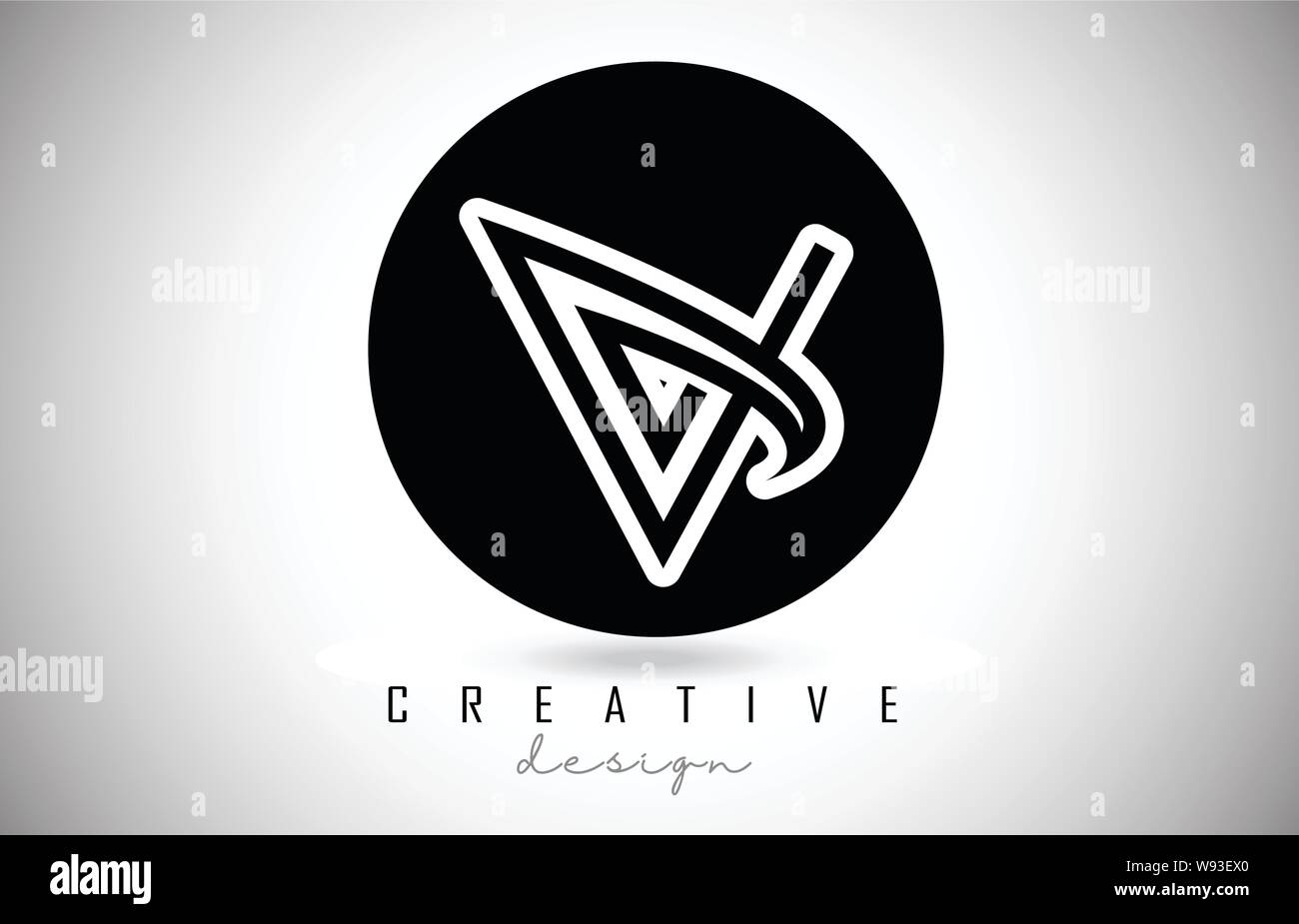 V Letter Logo Monogram Design. Creative V Letter Icon with Black Lines ...
