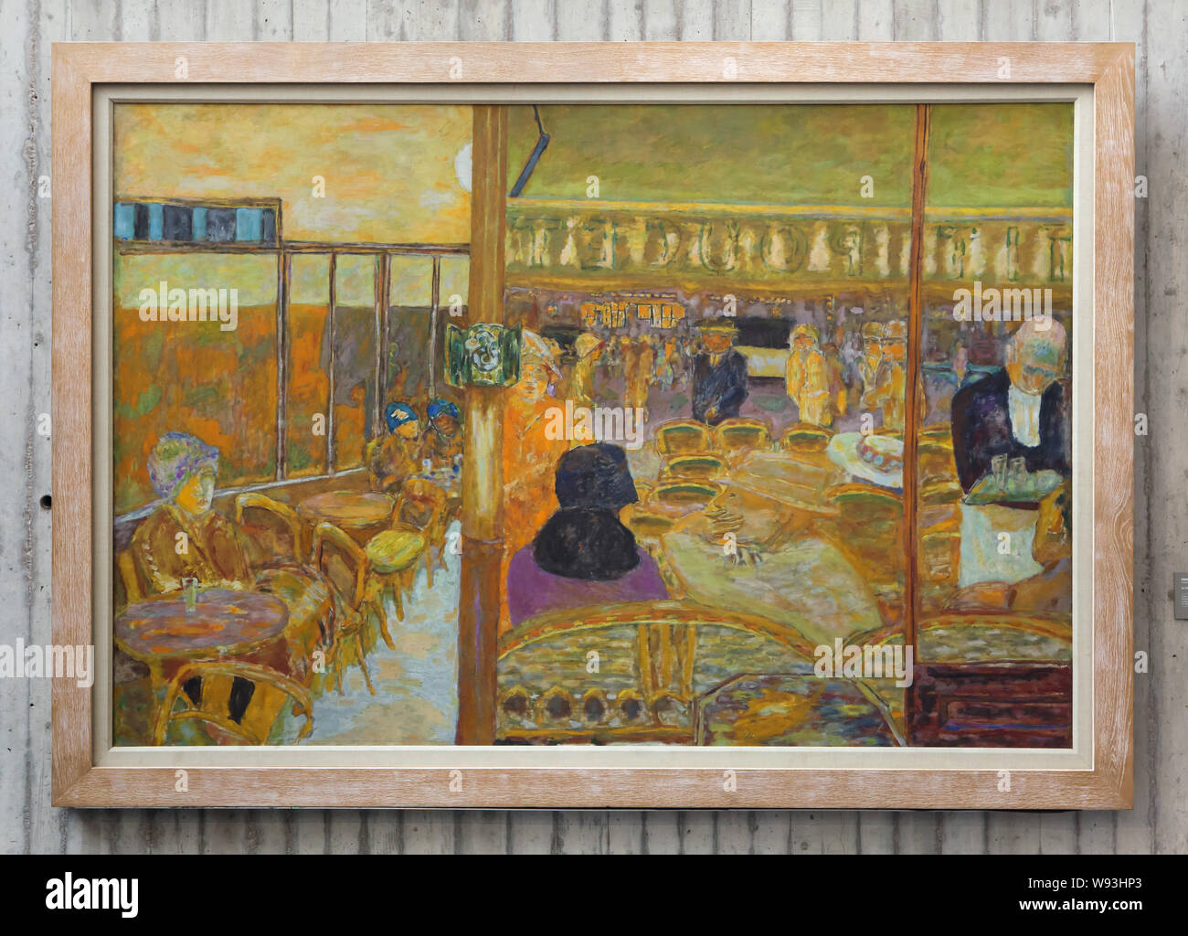 Painting 'La Café du Petit-Poucet' by French painter Pierre Bonnard (1928) on display in the Museum of Fine Arts and Archaeology (Musée des Beaux-Arts et d'Archéologie de Besançon) in Besançon, France. Stock Photo